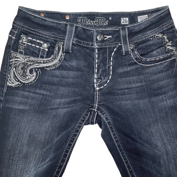 MISS ME Jewel Embellished Skinny Jeans - Size 26 - Picture 4 of 15